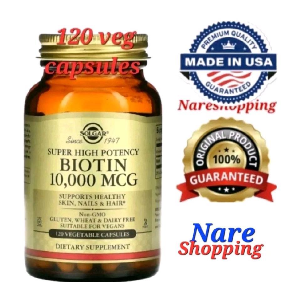 Jual Solgar Super High Potency Biotin, 10000 mcg, 120 Vegetable ...