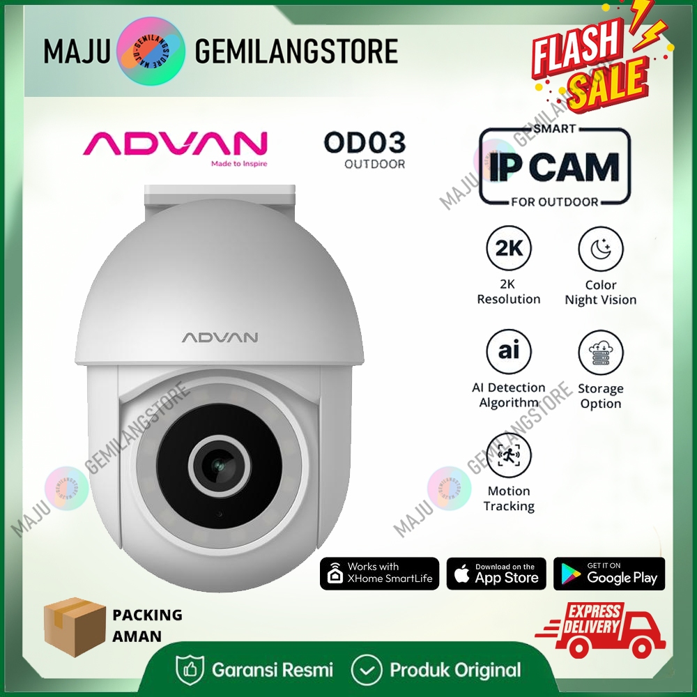 Jual CCTV ADVAN Smart IP Camera OD3 CCTV 3MP 2K Outdoor Waterproof IP65 ...