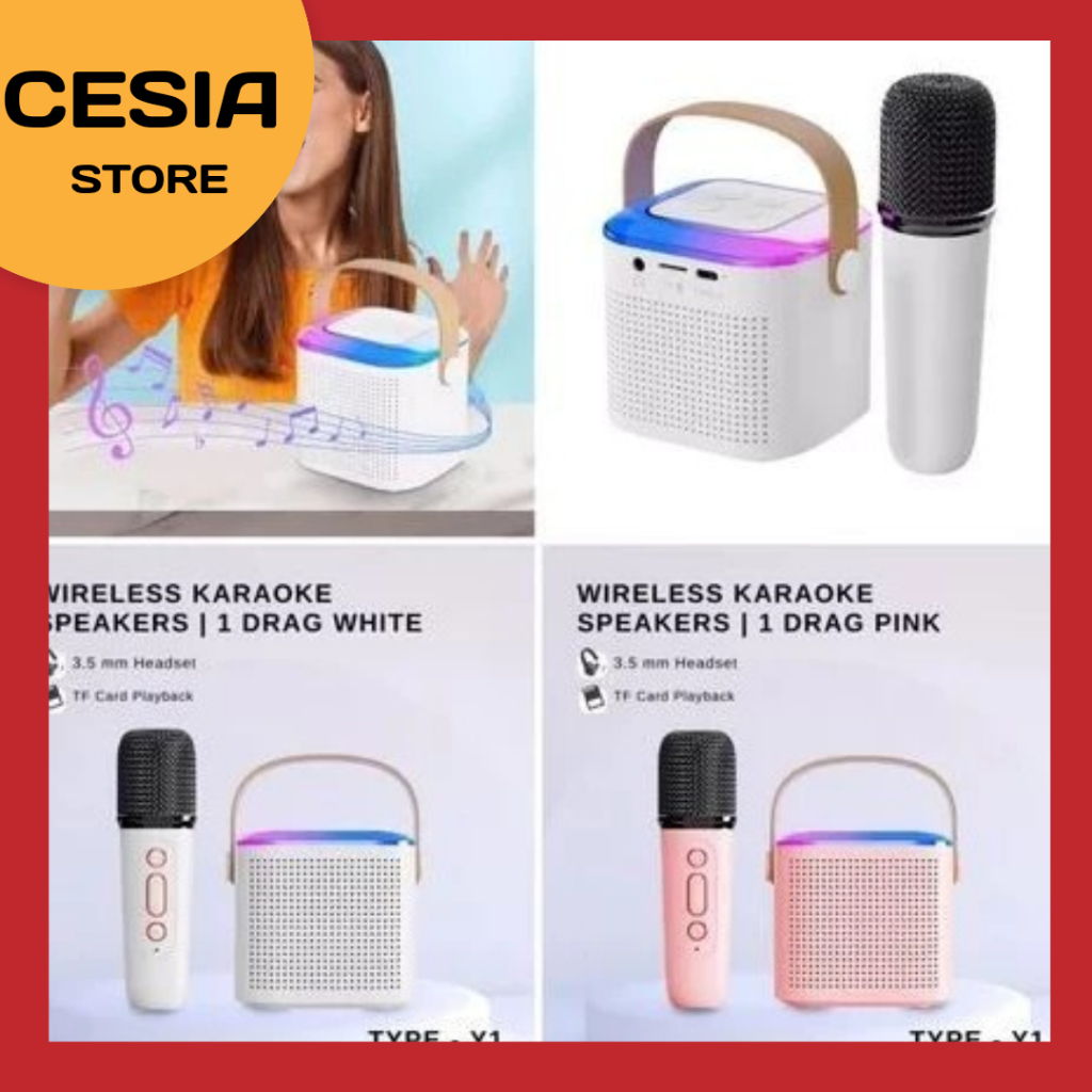 Jual [ CS ] Mini Y1 Wireless Bluetooth Microphone Speaker 2 Karaoke ...