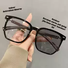 Kacamata Bluecromic Kacamata Wanita Pria Kacamata Photocromic Anti Radiasi Blueray Besar A012