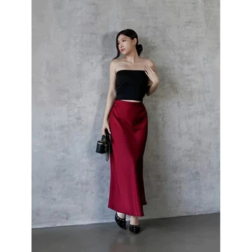 Risna Hn Rok Satin Reine 95CM Satin Long Skirt Rok Satin Panjang M Sampai XL