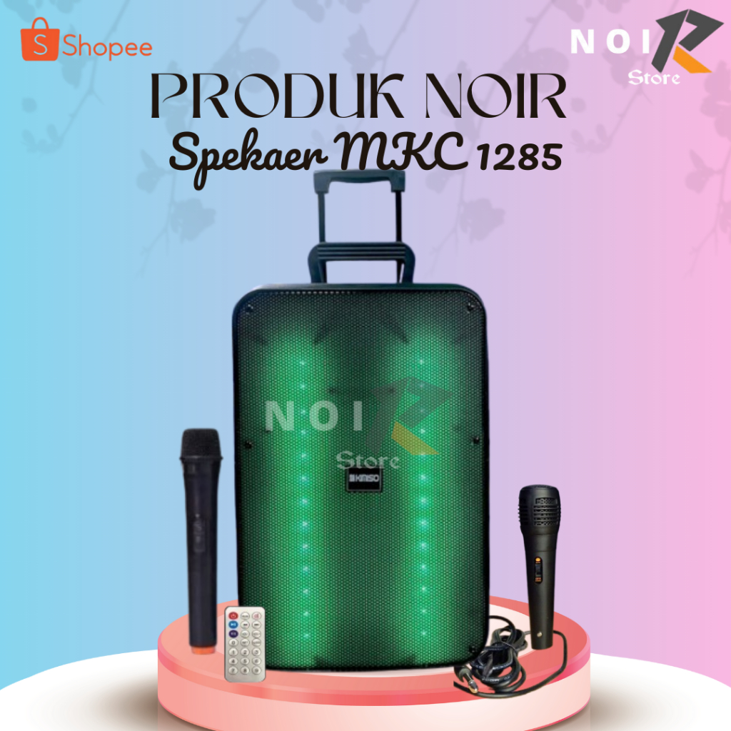 Jual NOIR Speaker Portable QS 1285 MKC Kimiso BIG 12 Inch Full LED ...