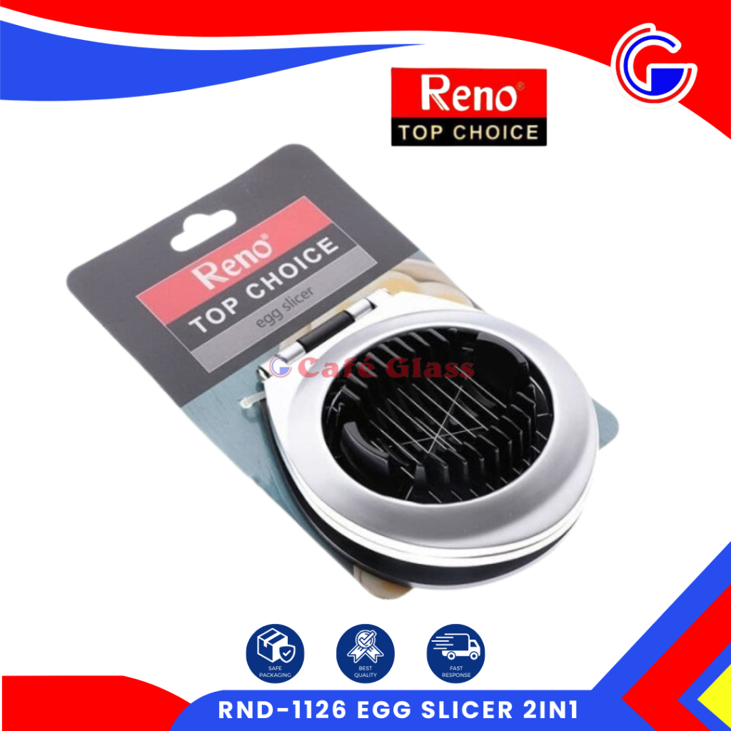 Egg Slicer Stainless Reno - Alat Pemotong Telur - Cutter Pengiris Telur - Rnd-1126 Egg Slicer 2In1