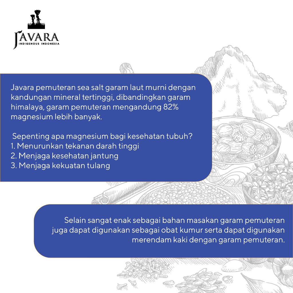 Jual Javara Pemuteran Sea Salt Garam Laut Alami 500g Kemasan 1 Karton ...