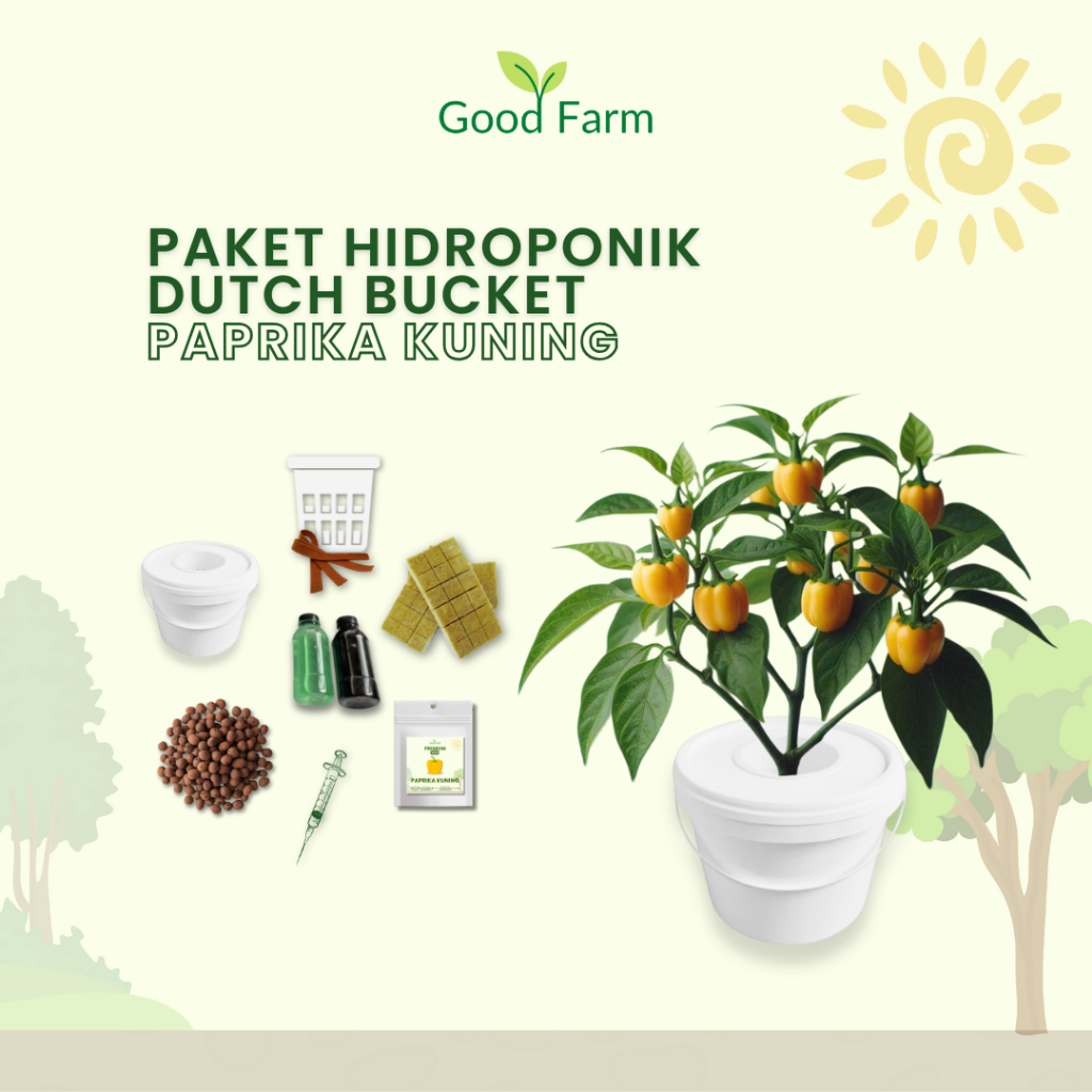 Goodfarm - Paket Hidroponik Lengkap Dutch Bucket Paprika Kuning