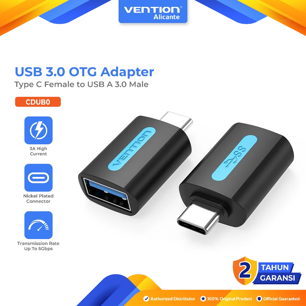 Jual Vention Adapter Converter OTG Type C Male to USB A 3.0 Female High ...