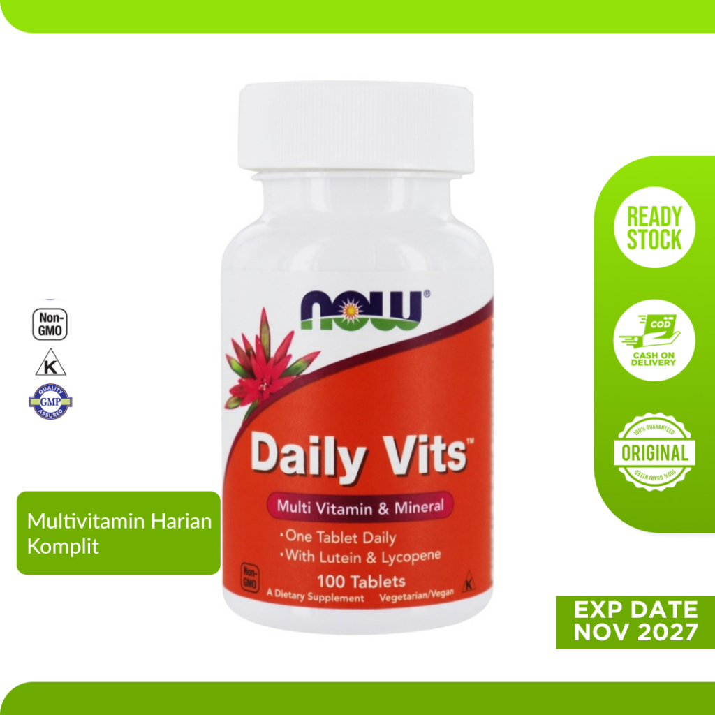 Jual Vitamin Suplemen Daily Vits Now Multivitamin dan Mineral 100 ...