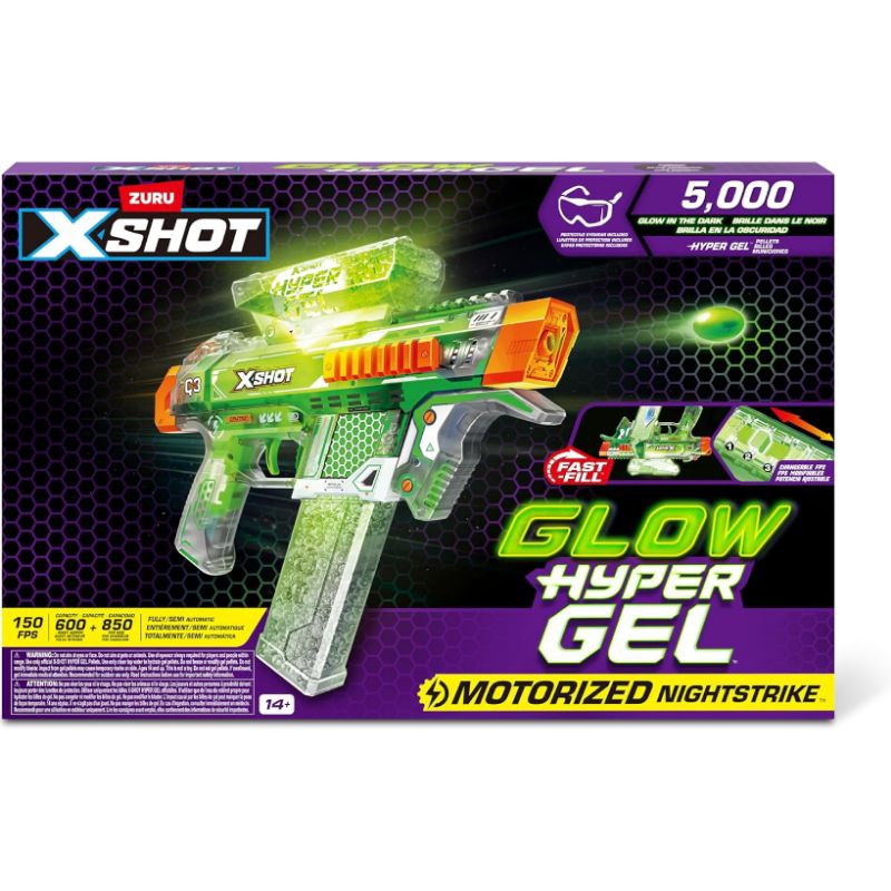 Jual Zuru xshot nighstrike glow in the dark hyper gel strike | Shopee ...