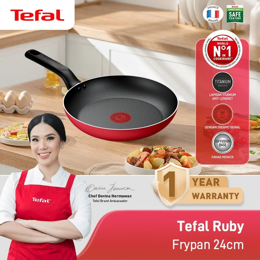 Tefal Ruby Frypan Series Anti Lengket