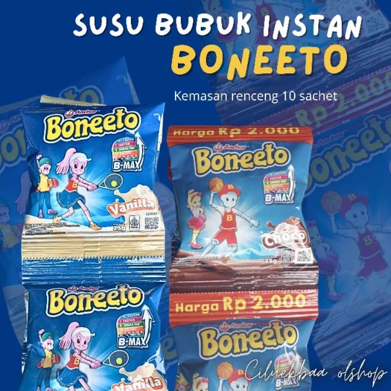 Jual 1 Renceng Susu Bubuk Instan Boneeto isi 10 sachet | Shopee Indonesia