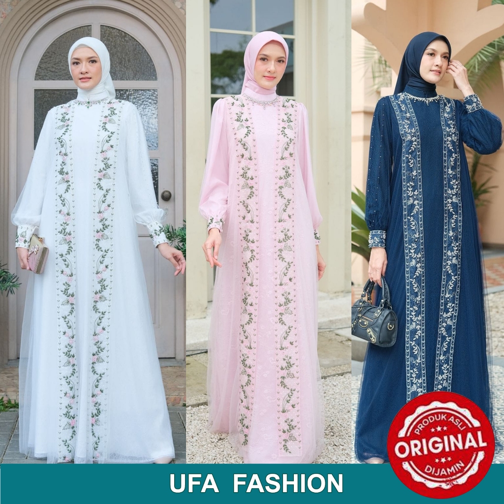 Jual SANIC ALEXANDER ANNA Abaya, kain Saten Premium, Lace brukat, Tulle ...