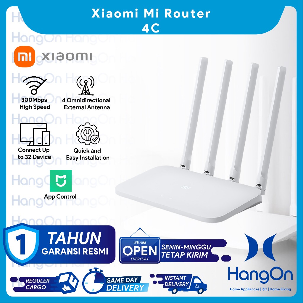Jual Xiaomi Mi Router 4C | 4 Antena Omnidirectional | Memori 64 MB ...