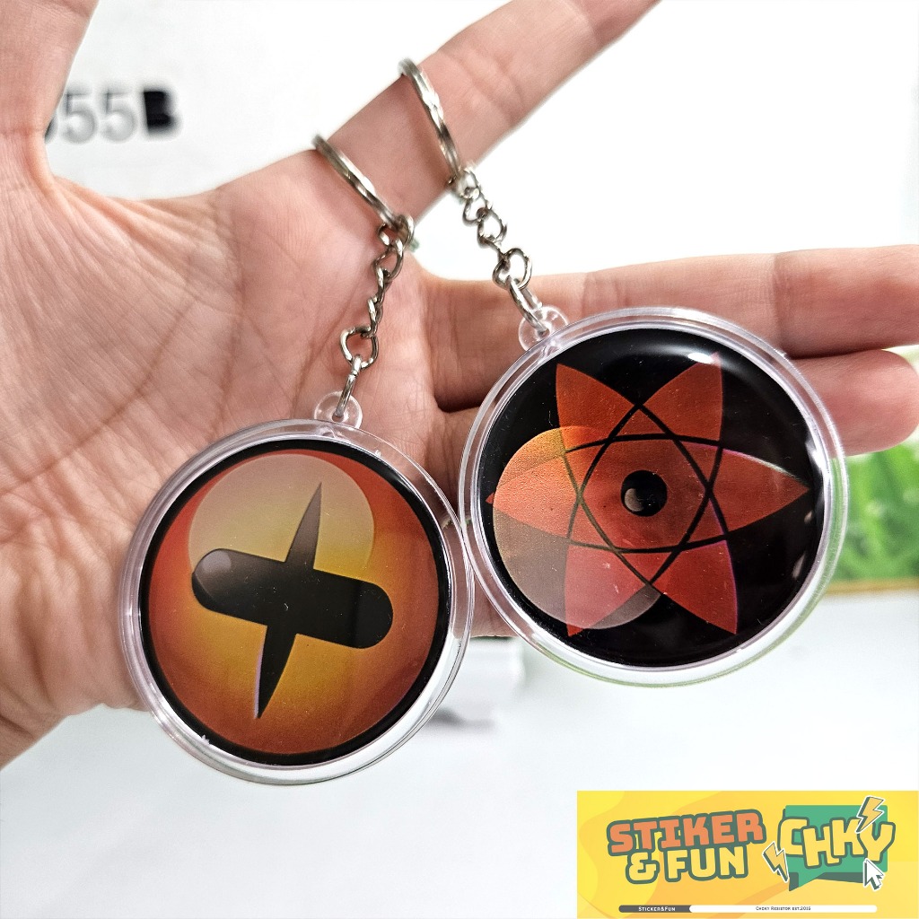 Jual Gantungan Kunci Bulat Akrilik Keychain MATA SERIAL NARUTO Gambar ...