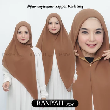 Hijab Segi Empat Zipper Resleting Khimar Zipper Segi Empat Instan Ceruty Babydoll