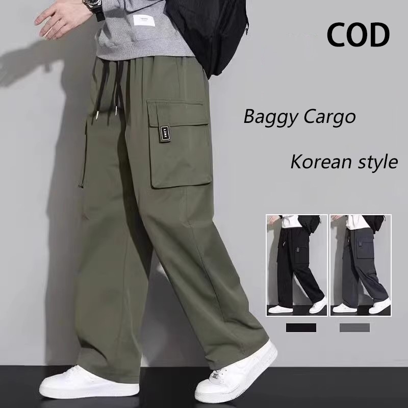 Jual KeyBoy celana cargo pria panjang baggy kulot pants celana kargo ...