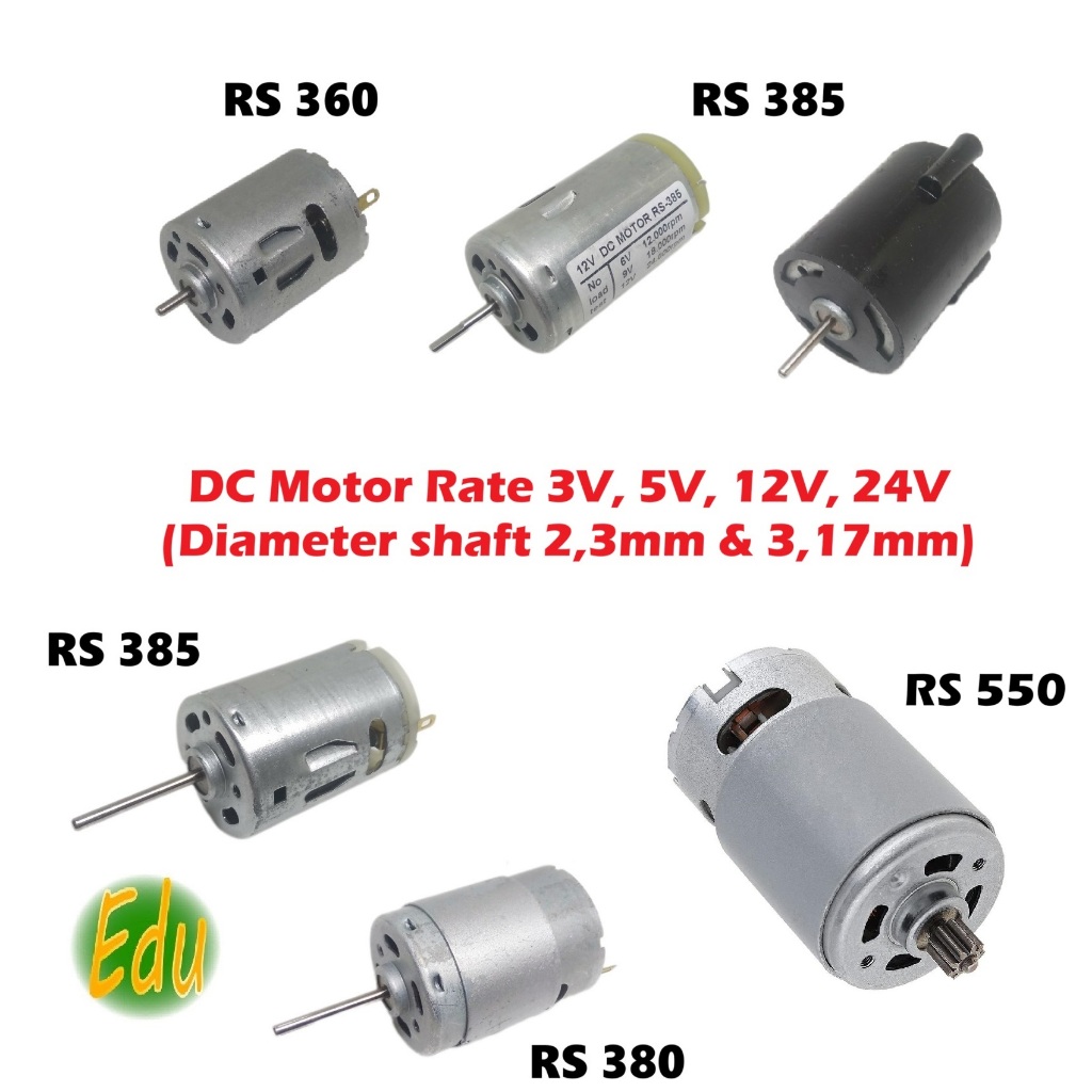 Jual Dinamo Motor DC Mini RS360 RS380 RS385 RS390 RS545 RS550 3V 5V 12V ...