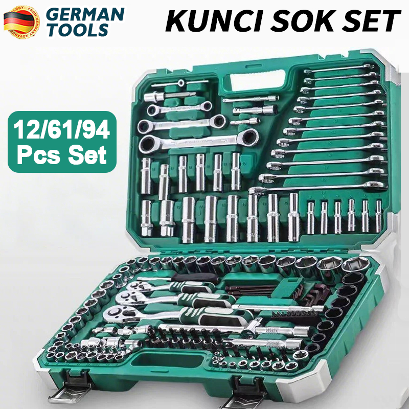 Jual German tools Kunci Sok Set 12/32/37/46/53/61/82/94 pcs Set 1/2 ...