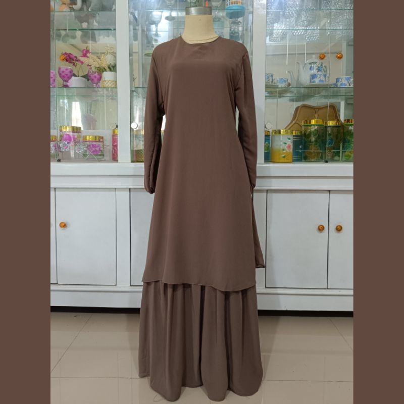 Gamis Malaysia Dewasa Ceruty Babydoll Real Pict Lembut dan Nyaman
