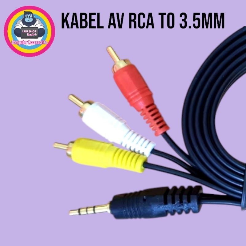 Jual Kabel Audio Video AV RCA to 3.5 mm 1.5 meter | Shopee Indonesia
