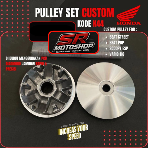 Jual PULLEY 1 SET CUSTOM BUBUT + KEROK JALUR PULI PART RACING KODE k44 ...