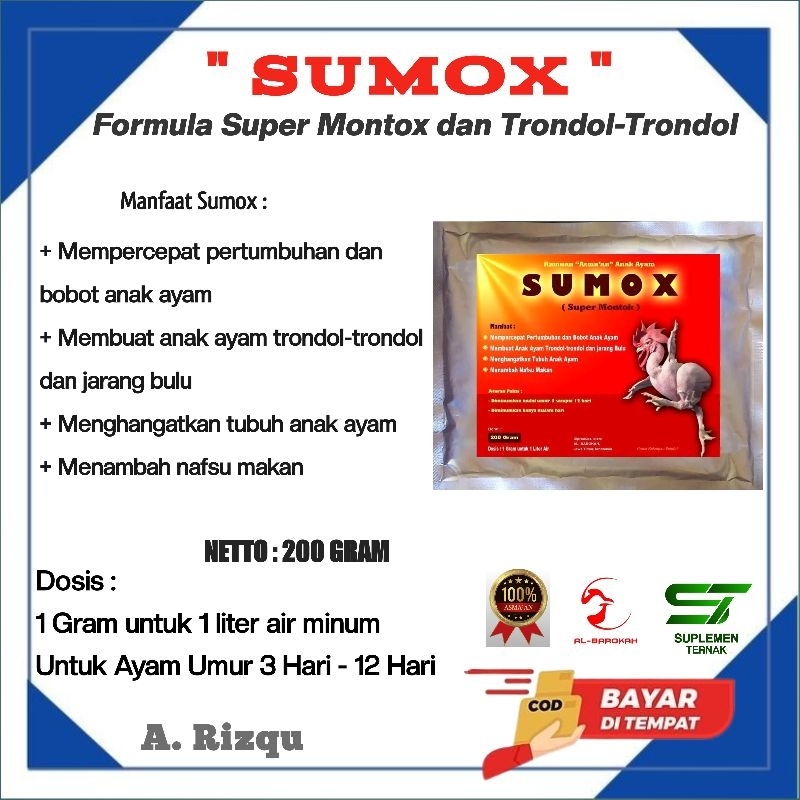 Jual SUMOX | Super Montox | Vitamin Ayam Broiler- Ayam gendut dan ...