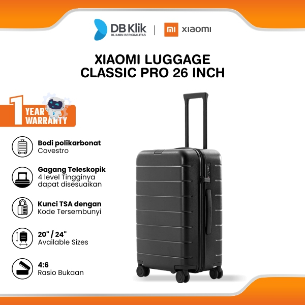 Jual Xiaomi Koper Luggage Classic Pro 26 inch - Black | Shopee Indonesia