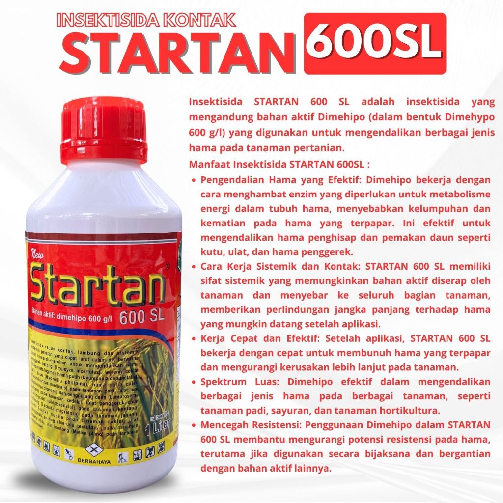 Jual STARTAN 600SL 1L Insektisida Modern Bahan Dimehipo Solusi Hama ...
