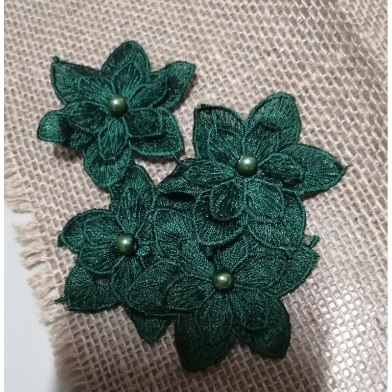 Jual bunga organdi bordir potongan per 5 bunga lebar 5.5 cm | Shopee ...