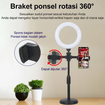 Phone Holder Ring Light 16cm Tripod 2 Selfie Ring Light Dimmable Live Stream Holder Ringlight