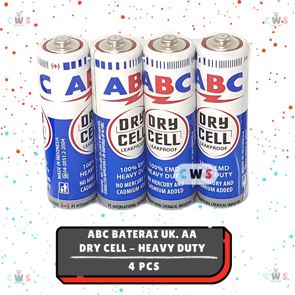Jual ABC Baterai Battery R6 AA Dry Cell Heavy Duty Ramah Lingkungan - 4 ...