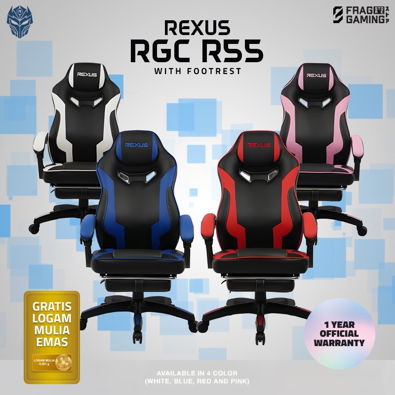 Jual Rexus RGC-R55 Gaming Chair With Footrest - Kursi Gaming Ergonomis ...