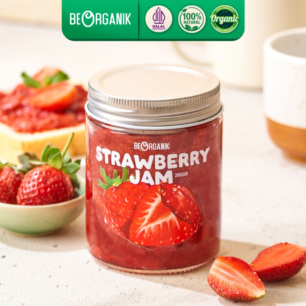 Jual BEORGANIK STRAWBERRY JAM / SELAI STROBERI 280GR | Shopee Indonesia