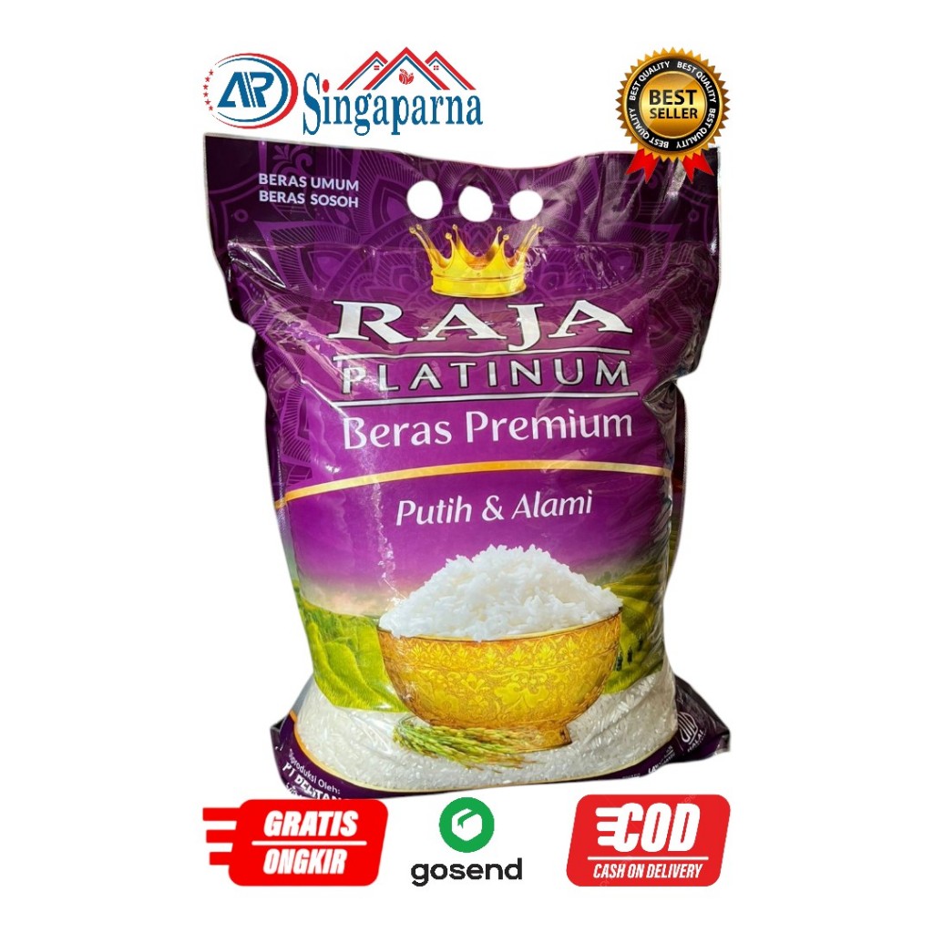 Jual Raja Platinum Beras Premium 5kg Kemasan Aman | Shopee Indonesia