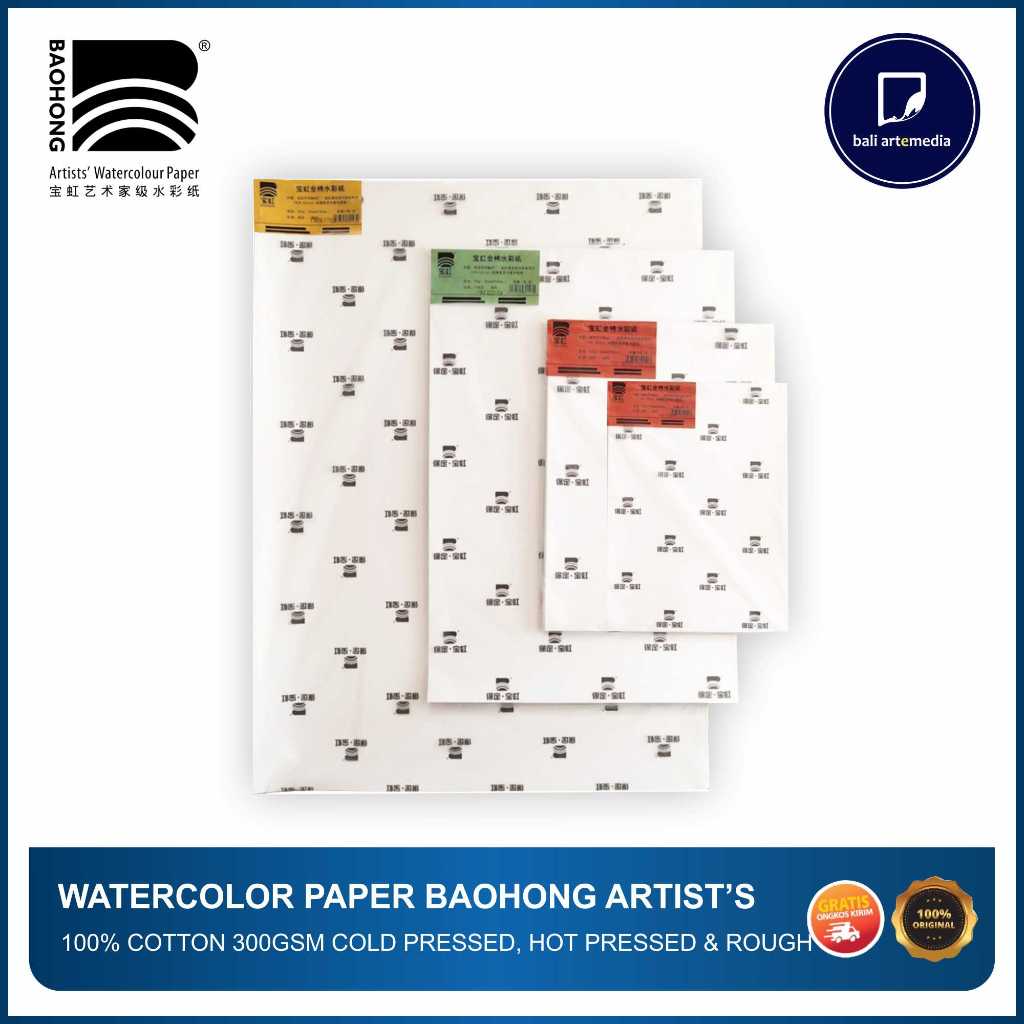 Jual Baohong - Kertas Cat Air Artis - Artist Watercolor Paper Sheet ...