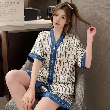 Baju Tidur Wanita Jasmine Fashion ID Piyama Set Pajamas Dewasa Bahan Satin Premium Motif Kancing