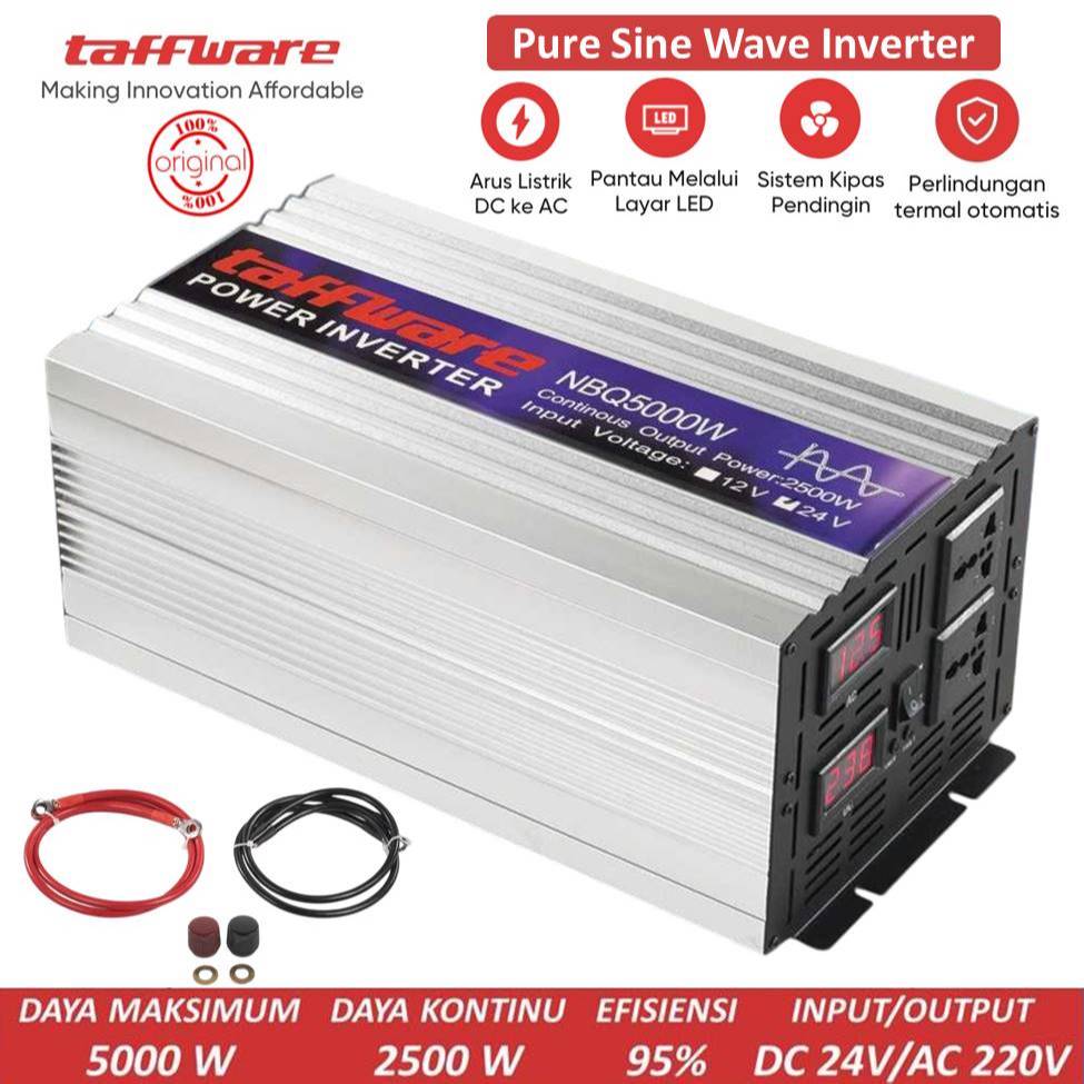 Jual Power Inverter Pure Sine Wave DC 24V To AC 220V 5000W | Shopee ...
