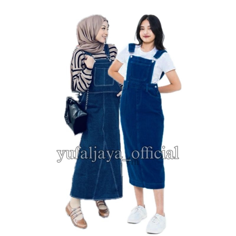 Jual Jumpsuit Muslim Wearpack Jeans Denim Rok Kodok Overall | Shopee ...