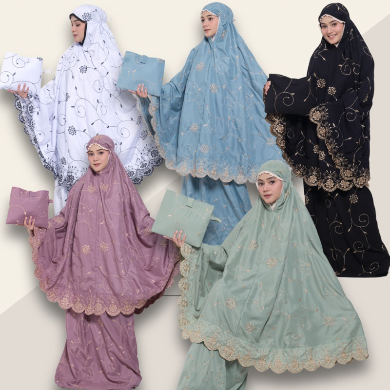 PAKET HEMAT 20 PCS Mukena Dewasa Gracella  Bordir Katun Premium Jumbo