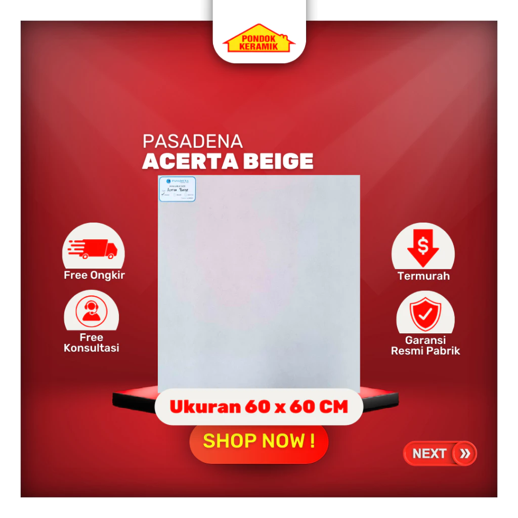 Granit Lantai Pasadena 60x60 Acerta Beige Granit Cream