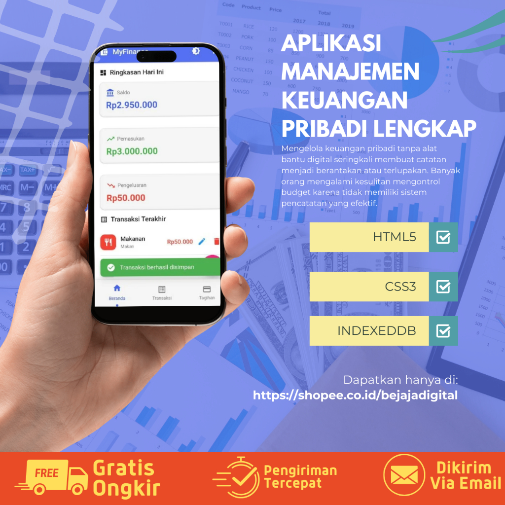 MyFinance – Aplikasi Manajemen Keuangan Pribadi Lengkap + Source Code Full Fitur Bejaja Digital