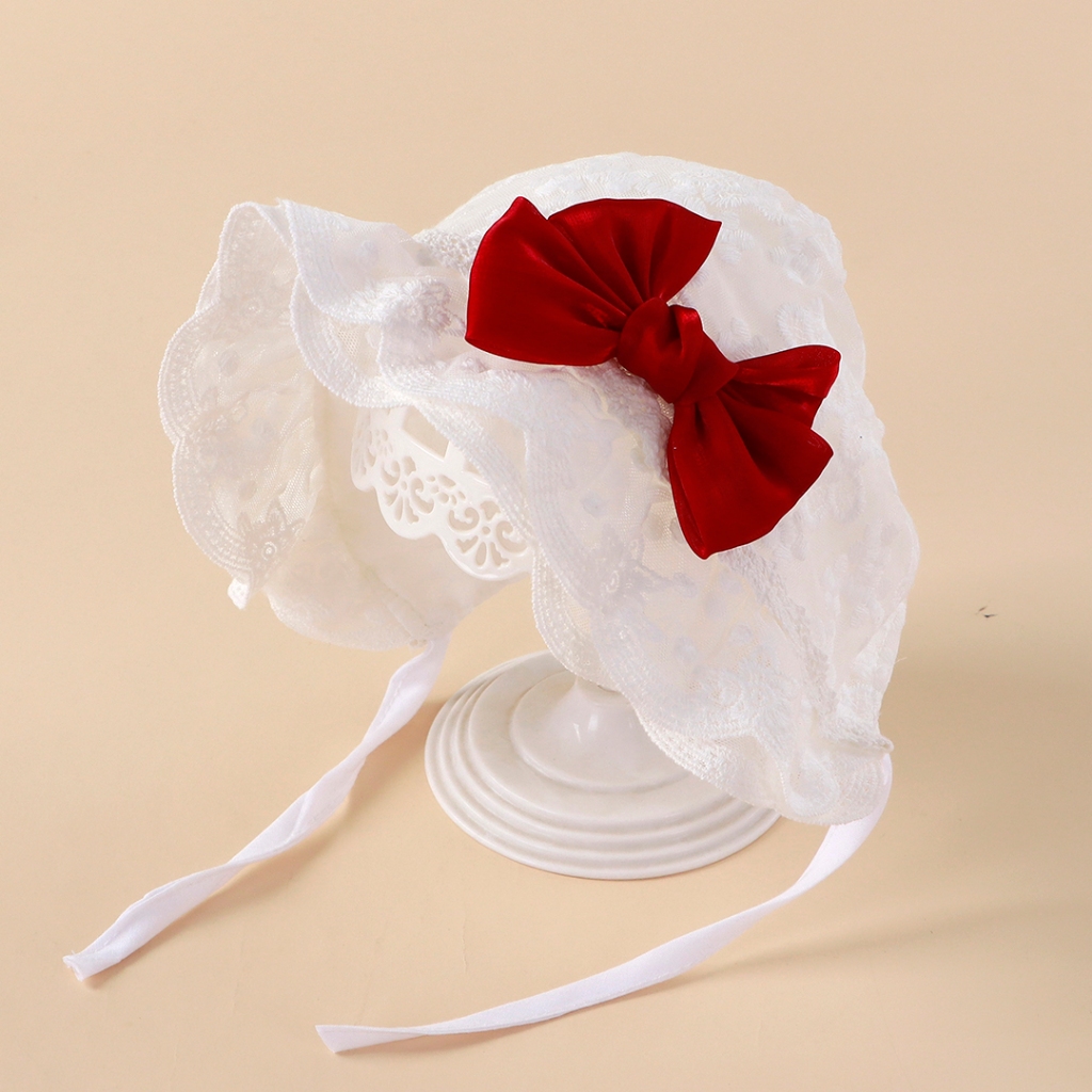 Jual TOPI BAYI PEREMPUAN RENDA 0-6 BULAN ADA TALI PENGIKAT ( ADA FURING ...