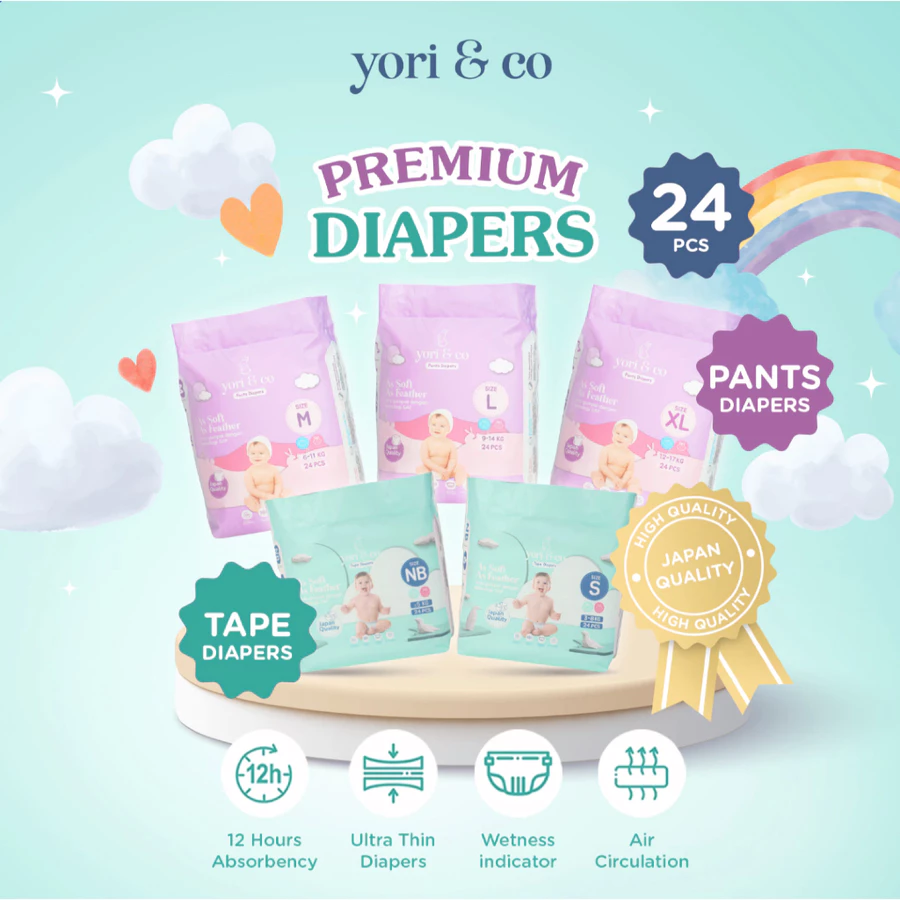 Diapers & Wipes - Kategori produk bayi premium dari Yori & Co
