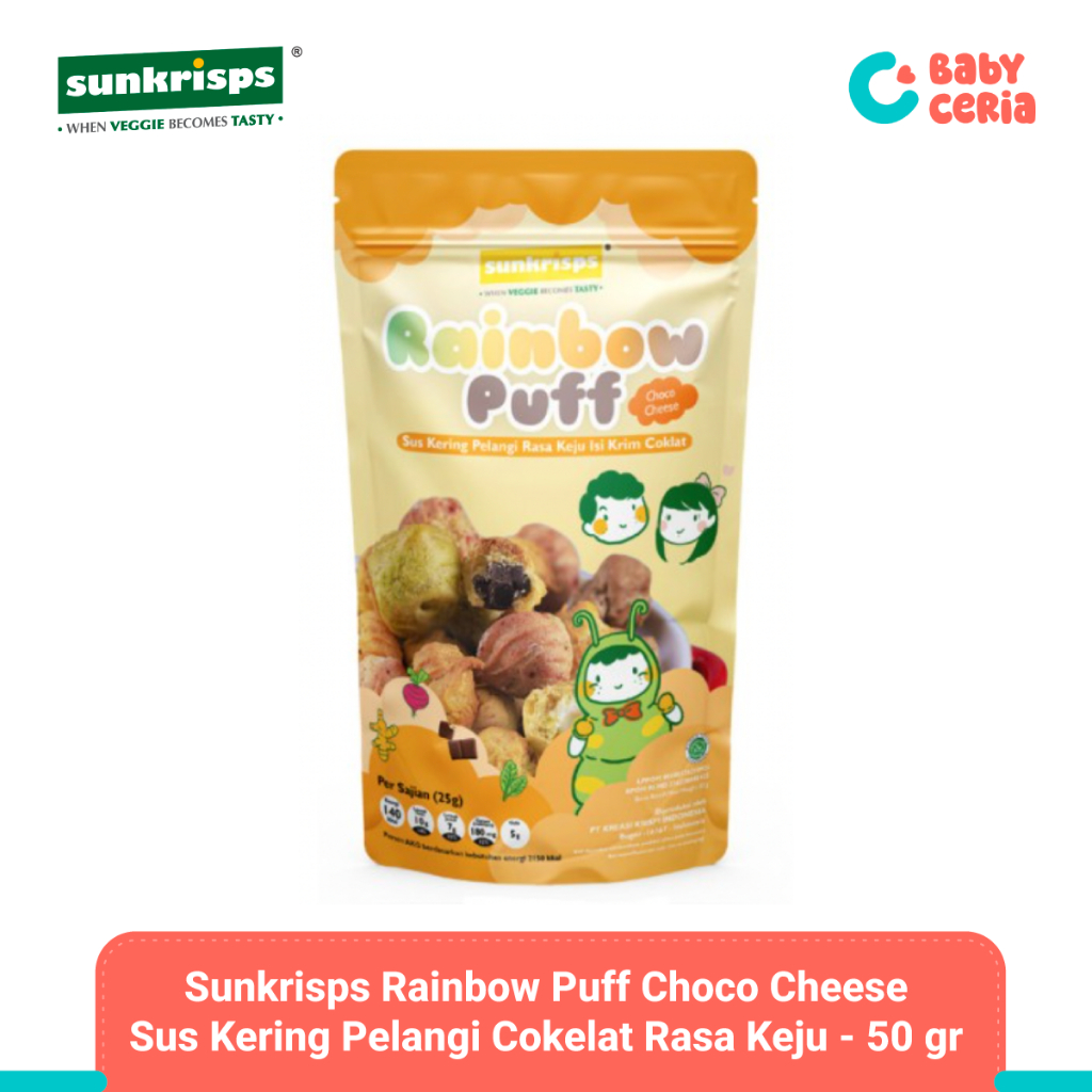 Jual Sunkrisps Rainbow Puff Choco Cheese | Sus Kering Pelangi Cokelat ...
