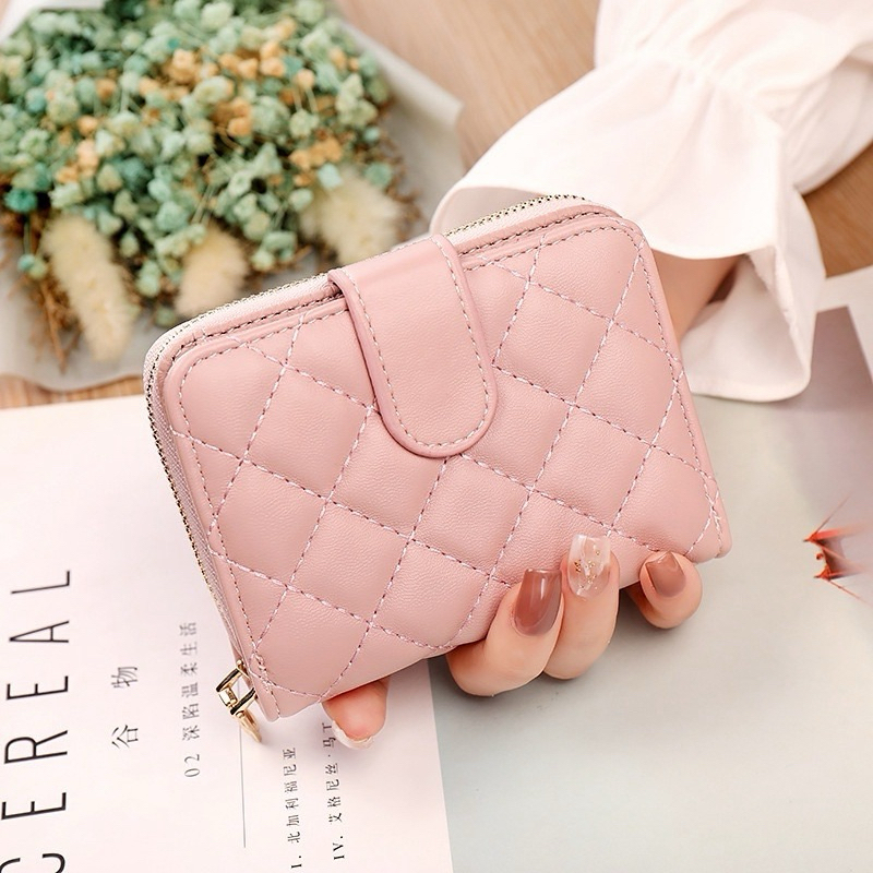 Jual Dompet Lipat Wanita Motif Kotak Dompet Multifungsi / Dompet Kartu ...