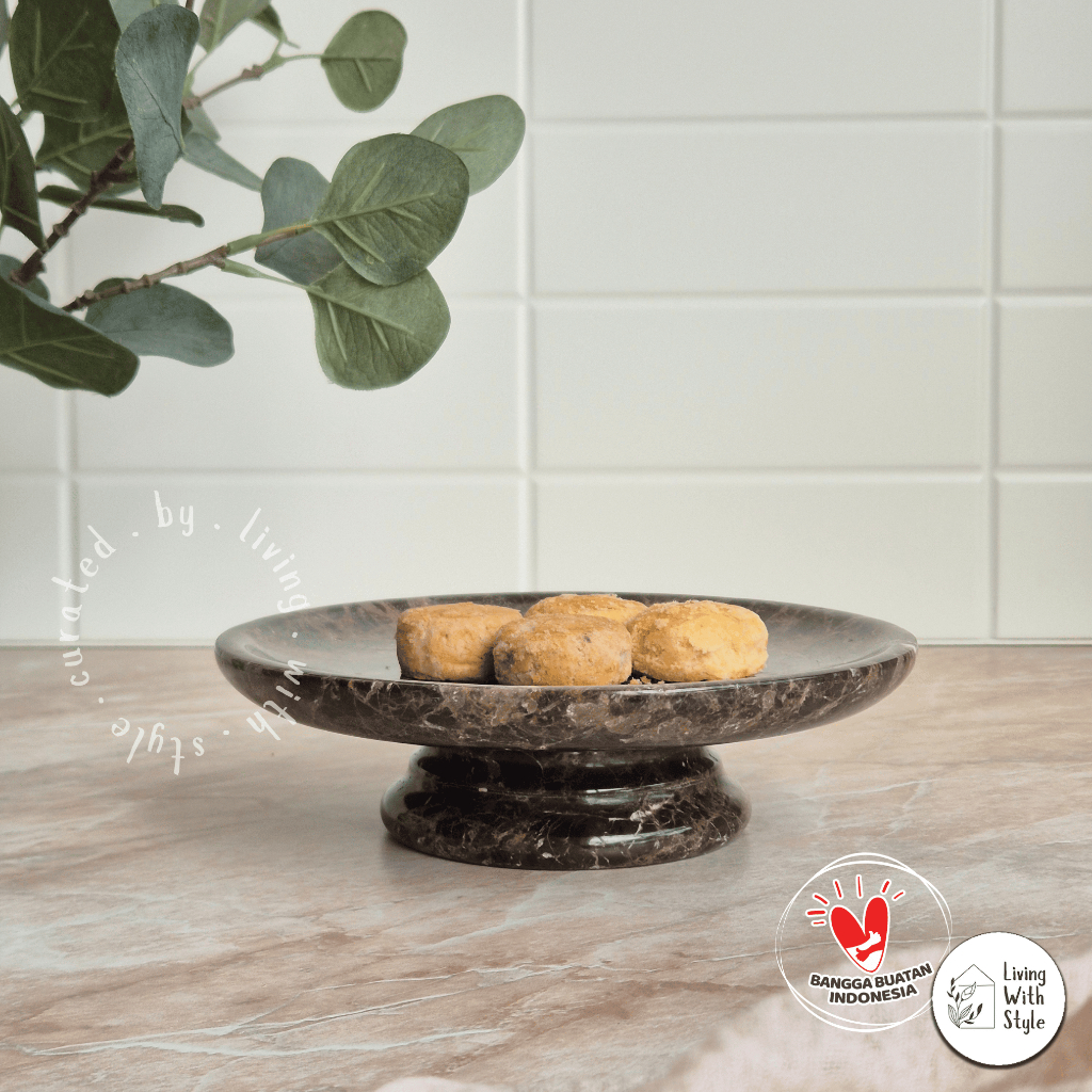 Jual Living With Style - Eloise Brown Marble Tray / Nampan Snack ...