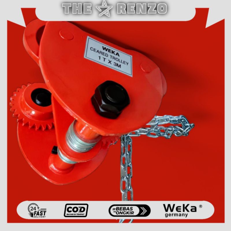 Jual Gear Trolley Manual Weka Germany Kapasitas 5 Ton dengan Rantai 3 5 ...