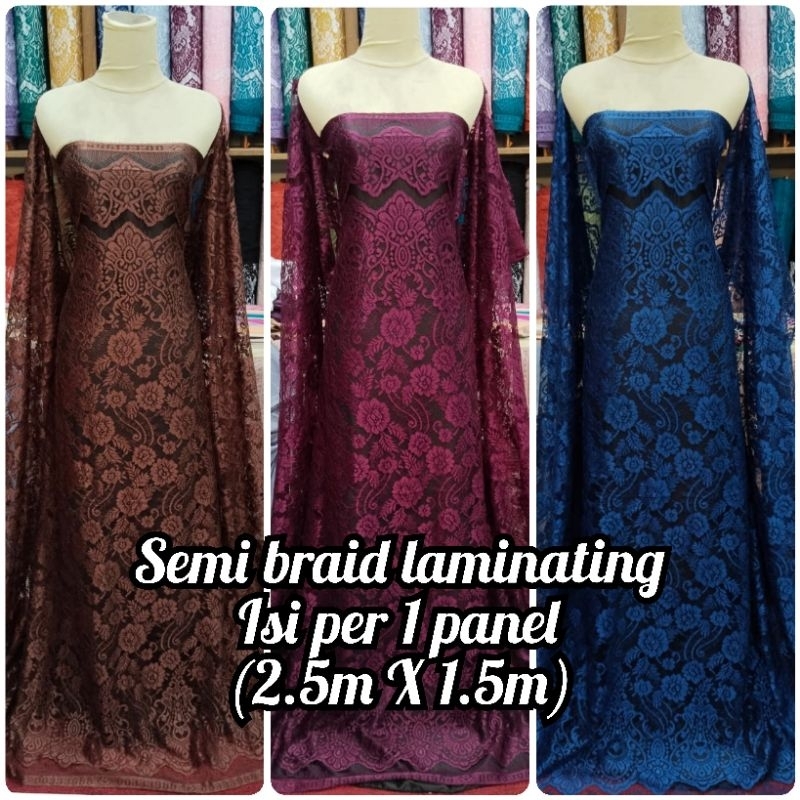 Jual Kain Brokat, Brukat Bakal Kebaya, Bahan Semi Francis Laminating ...