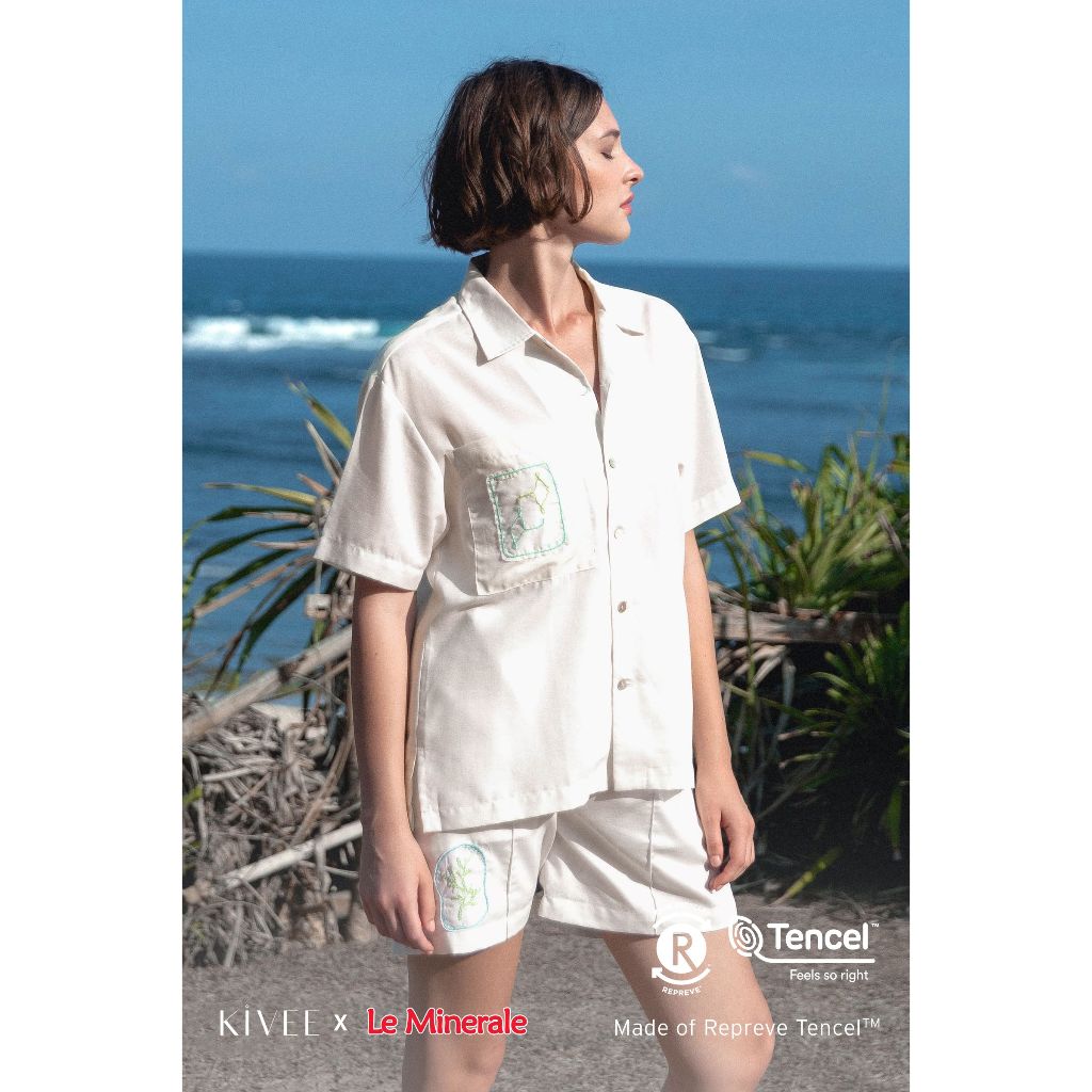 Jual Kivee x Le Minerale - Stingray Shirt Ivory / Kemeja Bordir Manual ...