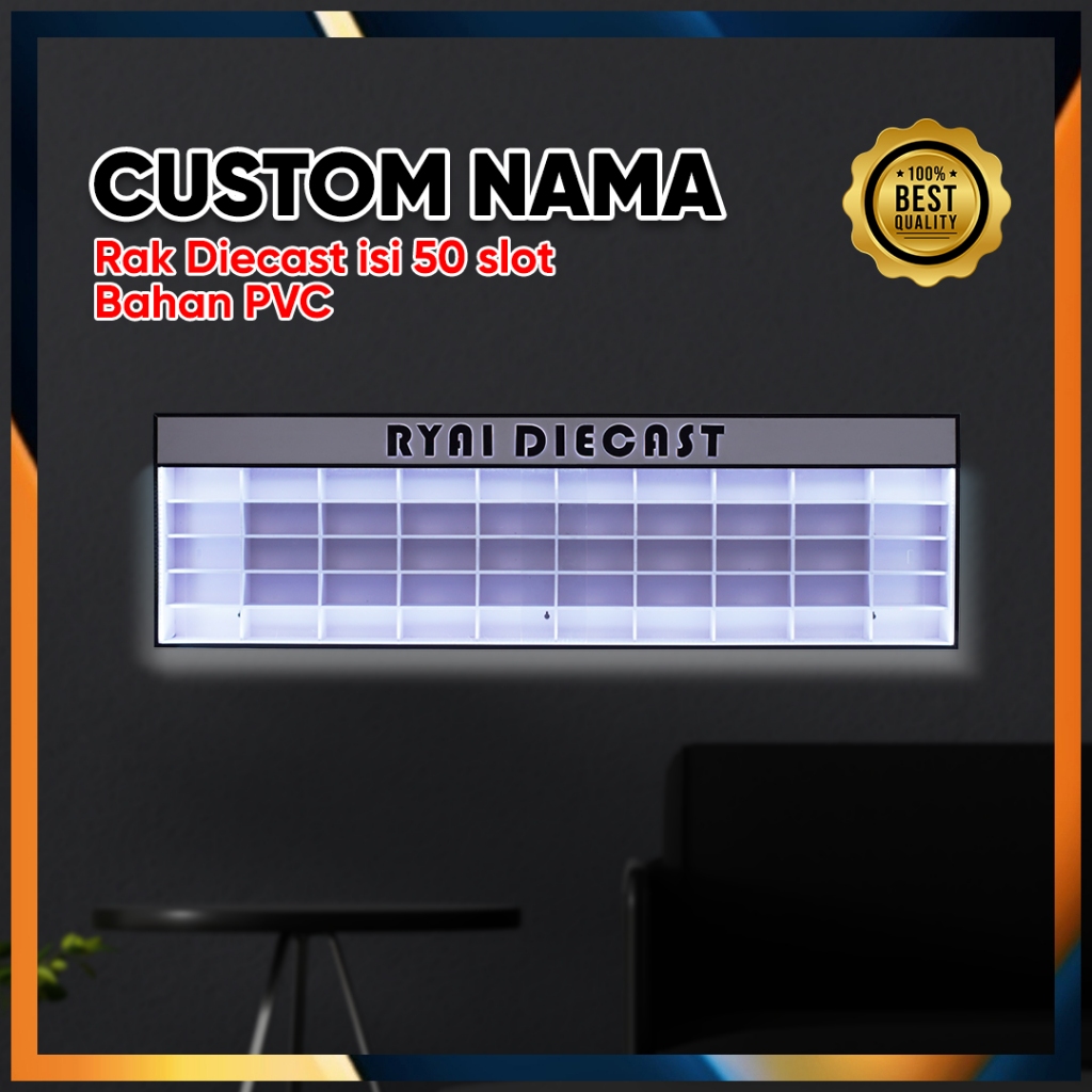 Jual Rak Diecast Custom Nama Isi 50 Slot Dengan Lighting Bahan Pvc ...