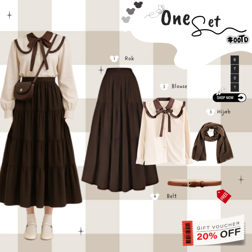Jual Soft & Classy OOTD Hijab Look dengan Sentuhan Retro Manis Korean ...